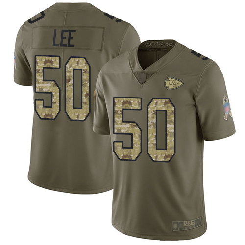 Men Kansas City Chiefs #50 Lee Darron Limited Olive Camo 2017 Salute to Service Nike NFL Jersey